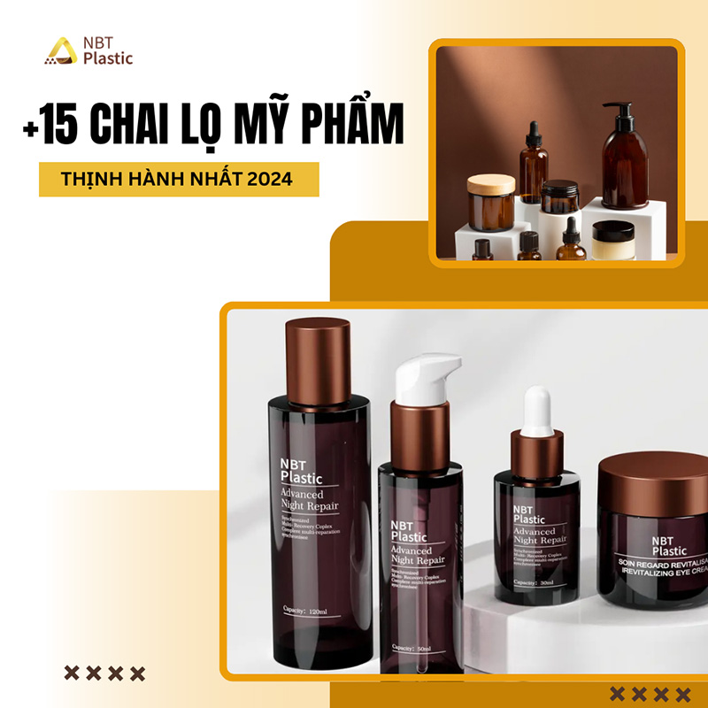 15+ mẫu chai lọ mỹ phẩm đẹp thịnh hành nhất 2024